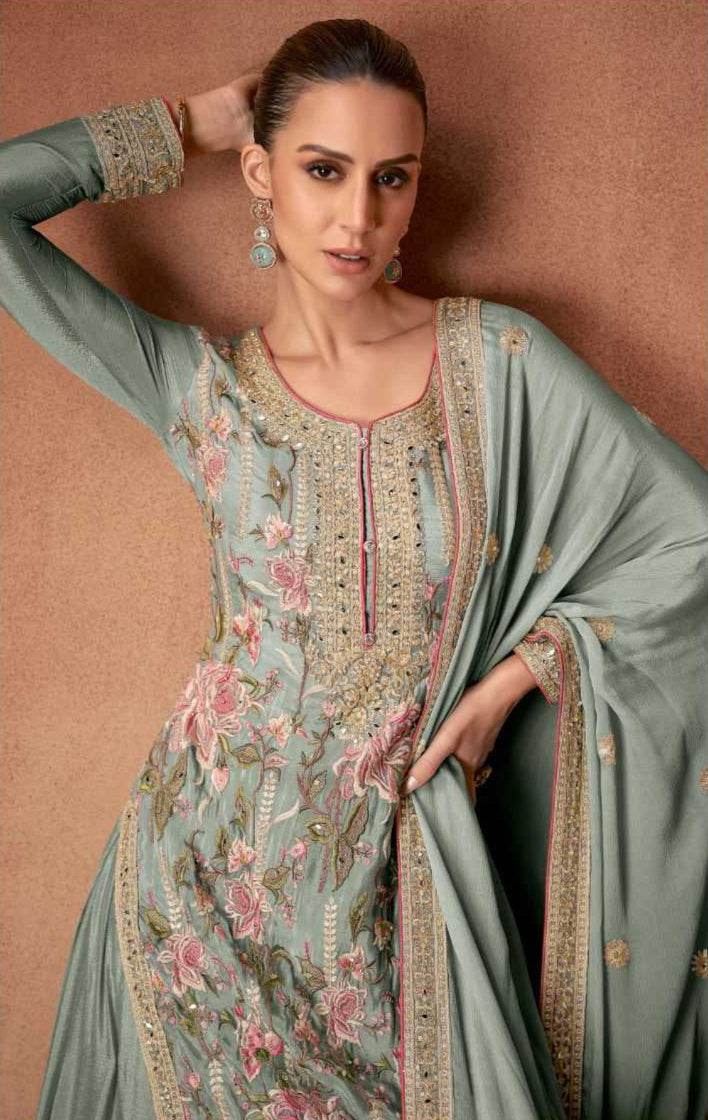 Chinon Mirror Work i Embroidered Kurti - MYLUXURY LANE ENTERPRISE